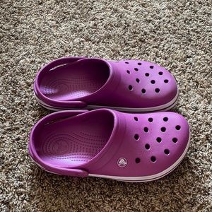 Purple Athletic Stripe Crocs